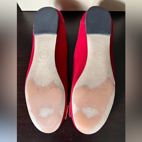 Michael Kors red suede ballerina flats size 6.5 - Picture 3 of 4